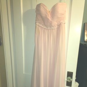 Baby pink evening dress with beading